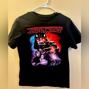 Star Wars Shirt  Medium Luke Leia Darth Vader BLACK T-Shirt Tee Shirt Vintage